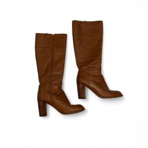 Brown Leather Knee-High Boots